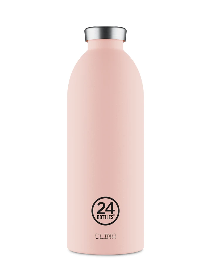Thermos Trinkflasche aus Edelstahl 850 ml, pink, personalisierbar, Clima Bottle Dusty Pink - 24Bottles
