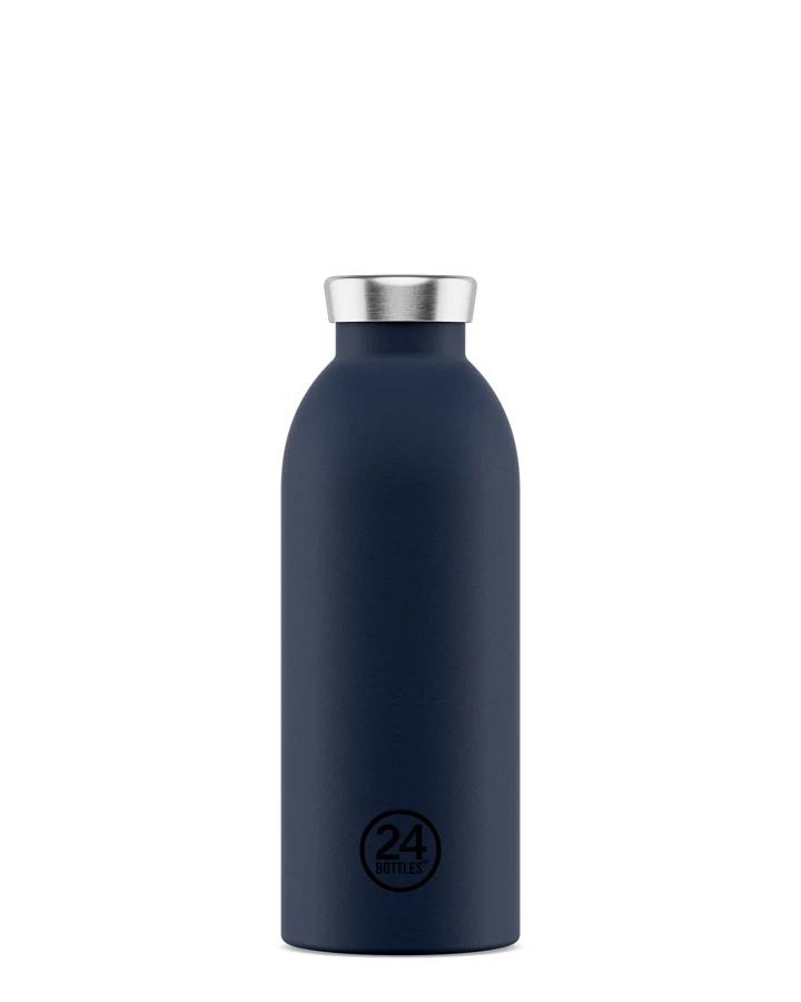 Thermos Trinkflasche aus Edelstahl 500 ml, blau, personalisierbar, Clima Bottle Navy Blue - 24Bottles