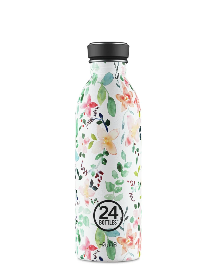 Trinkflasche aus Edelstahl 500 ml, , mit Blumenmuster, Urban Bottle Little Buds - 24Bottles