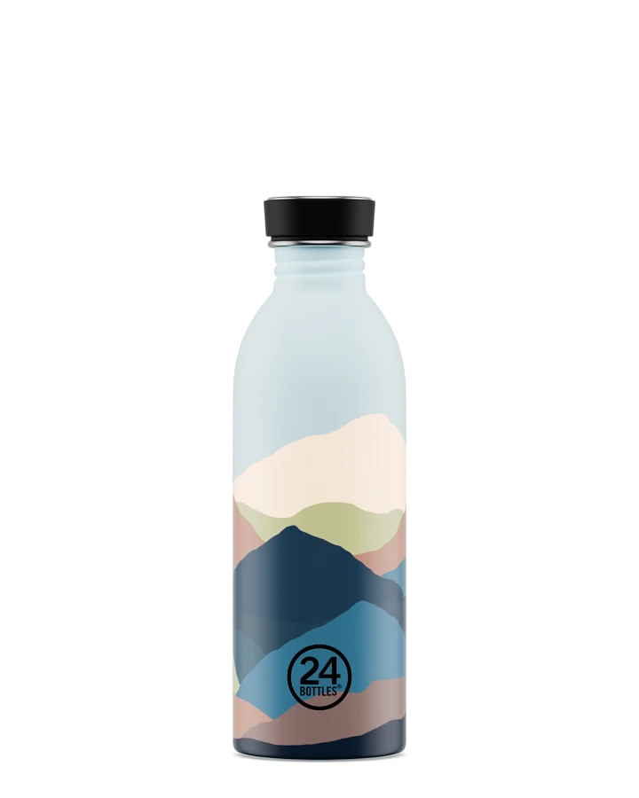 Trinkflasche aus Edelstahl 500 ml, , mit abstraktem Berg Muster, Urban Bottle Mountains - 24Bottles