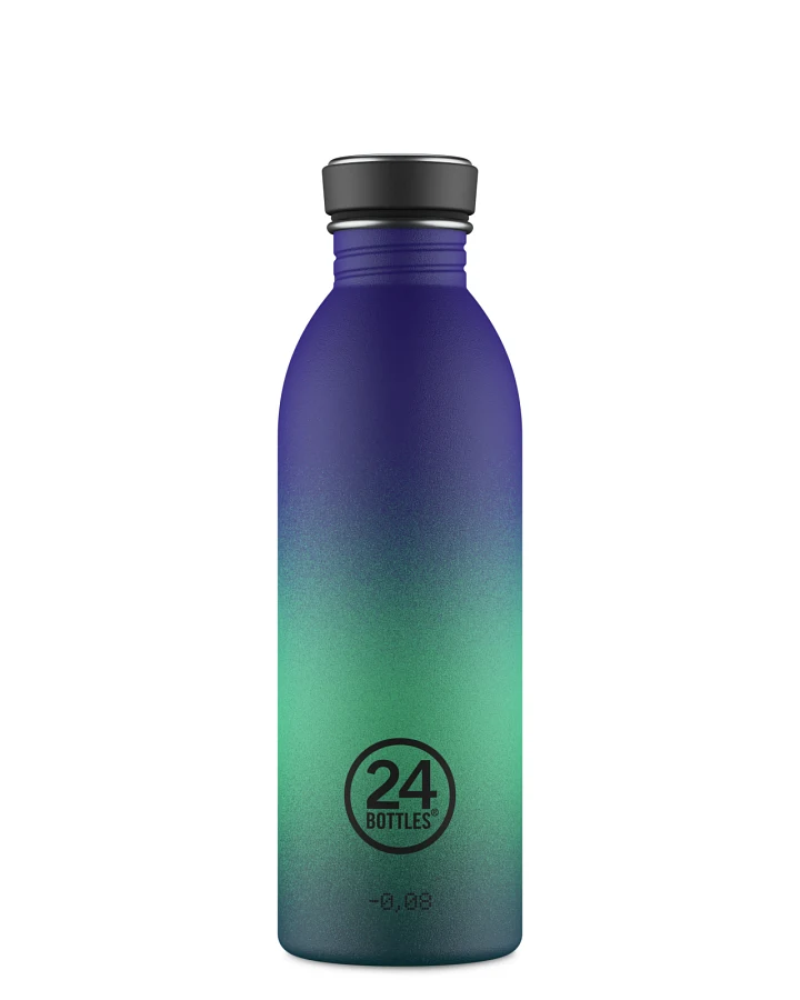 Trinkflasche aus Edelstahl 500 ml, Multicolor, mit Aurora Borealis personalisierbar, Urban Bottle Borealis - 24Bottles