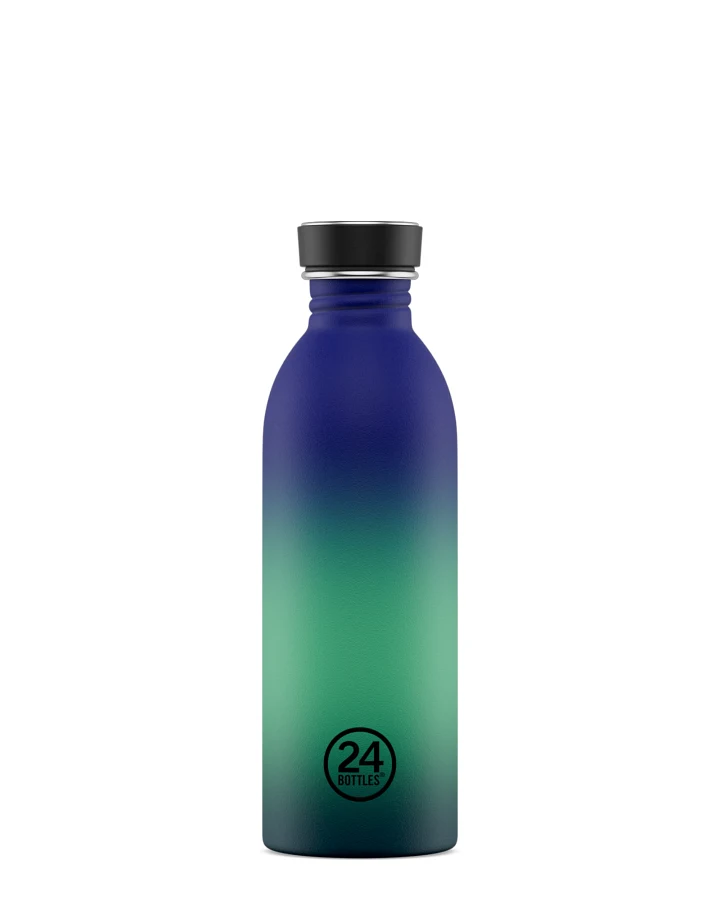 Trinkflasche aus Edelstahl 500 ml, Multicolor, mit Aurora Borealis personalisierbar, Urban Bottle Borealis - 24Bottles