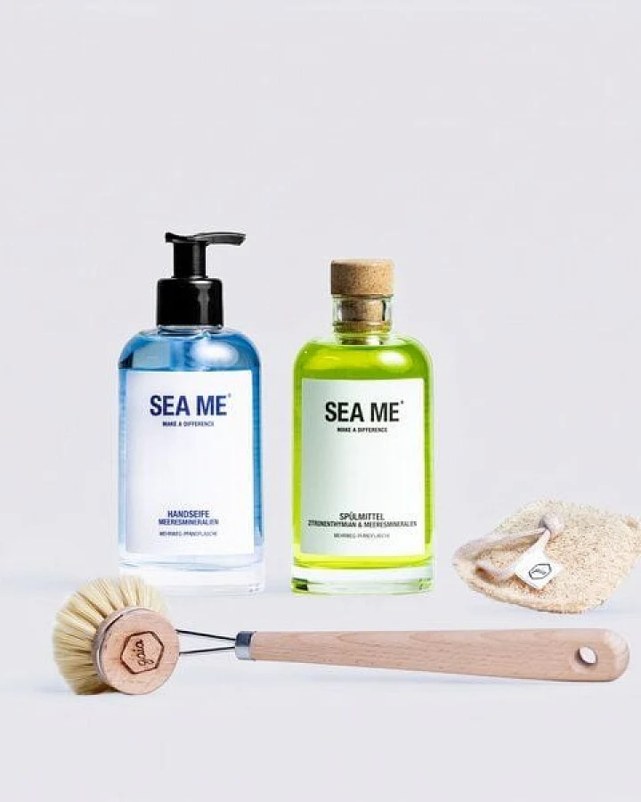 SEA ME Küchen Set mit Spülmittel, Handseife, Spülbürste & Spülschwamm