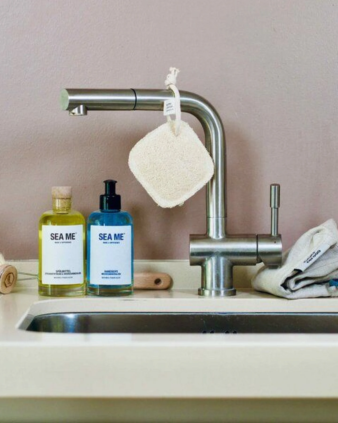 SEA ME Küchen Set mit Spülmittel, Handseife, Spülbürste & Spülschwamm – Ansicht 3