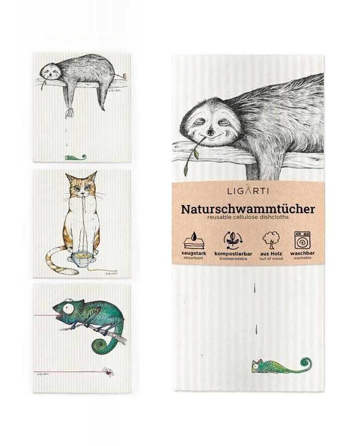 Schwammtücher 3er-Set »Lecker Schmecker« von LIGARTI