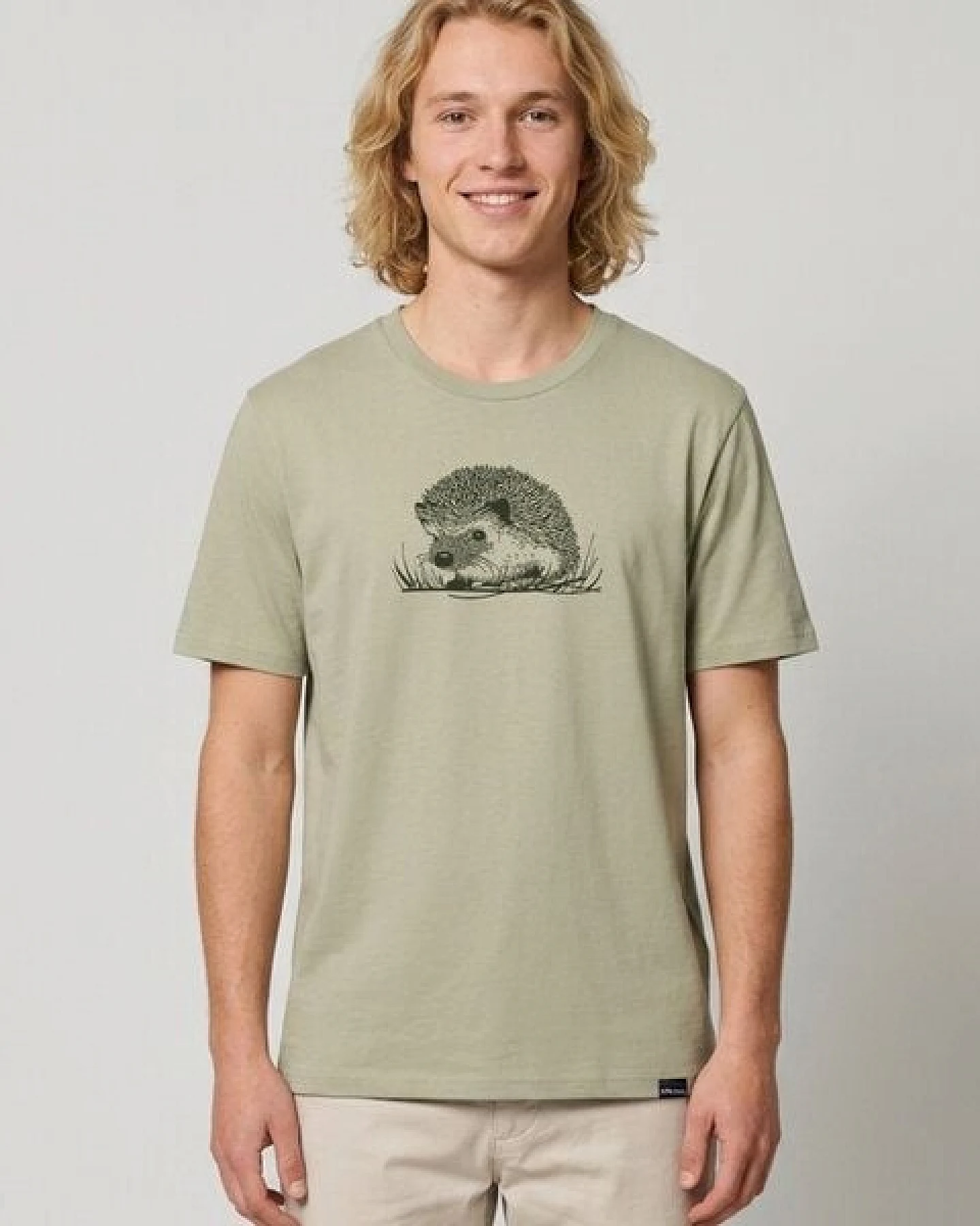 little kiwi Unisex T-Shirt,"Igel", Ocker, Stone – Ansicht 3