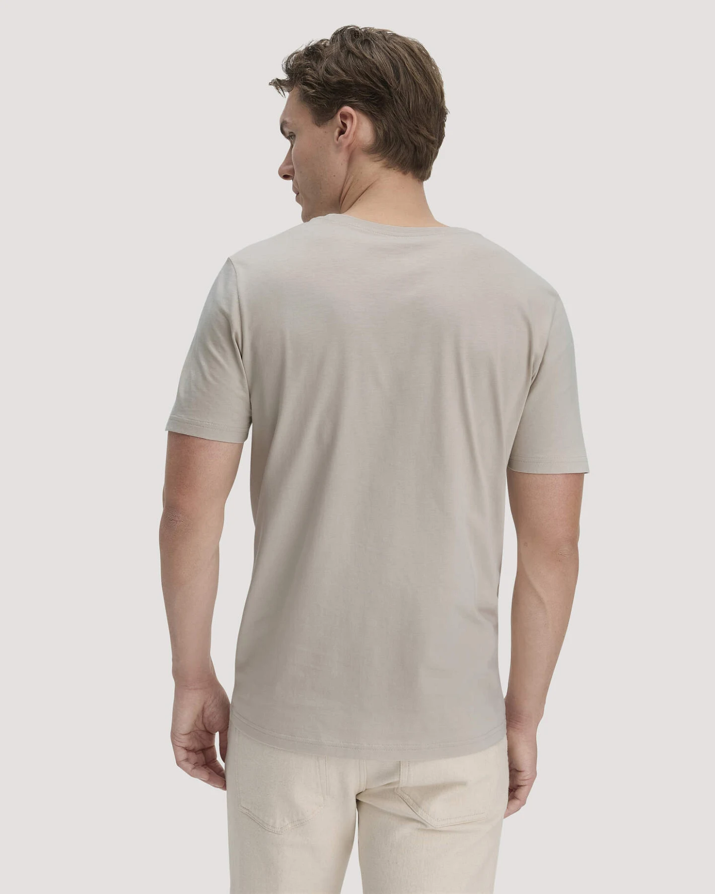 hessnatur Herren T-Shirt Regular aus Regenerative Organic Cotton (ROC) - beige - Größe 46 – Ansicht 3