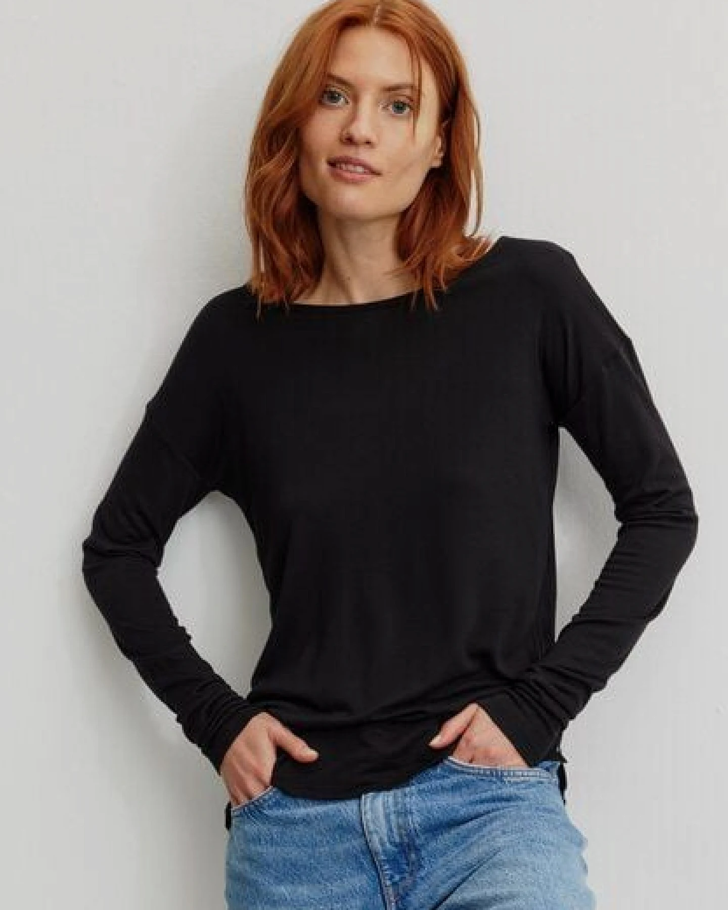 Damen Longsleeve aus LENZING ECOVERO Viskose - FUCHSIA - recolution – Ansicht 2