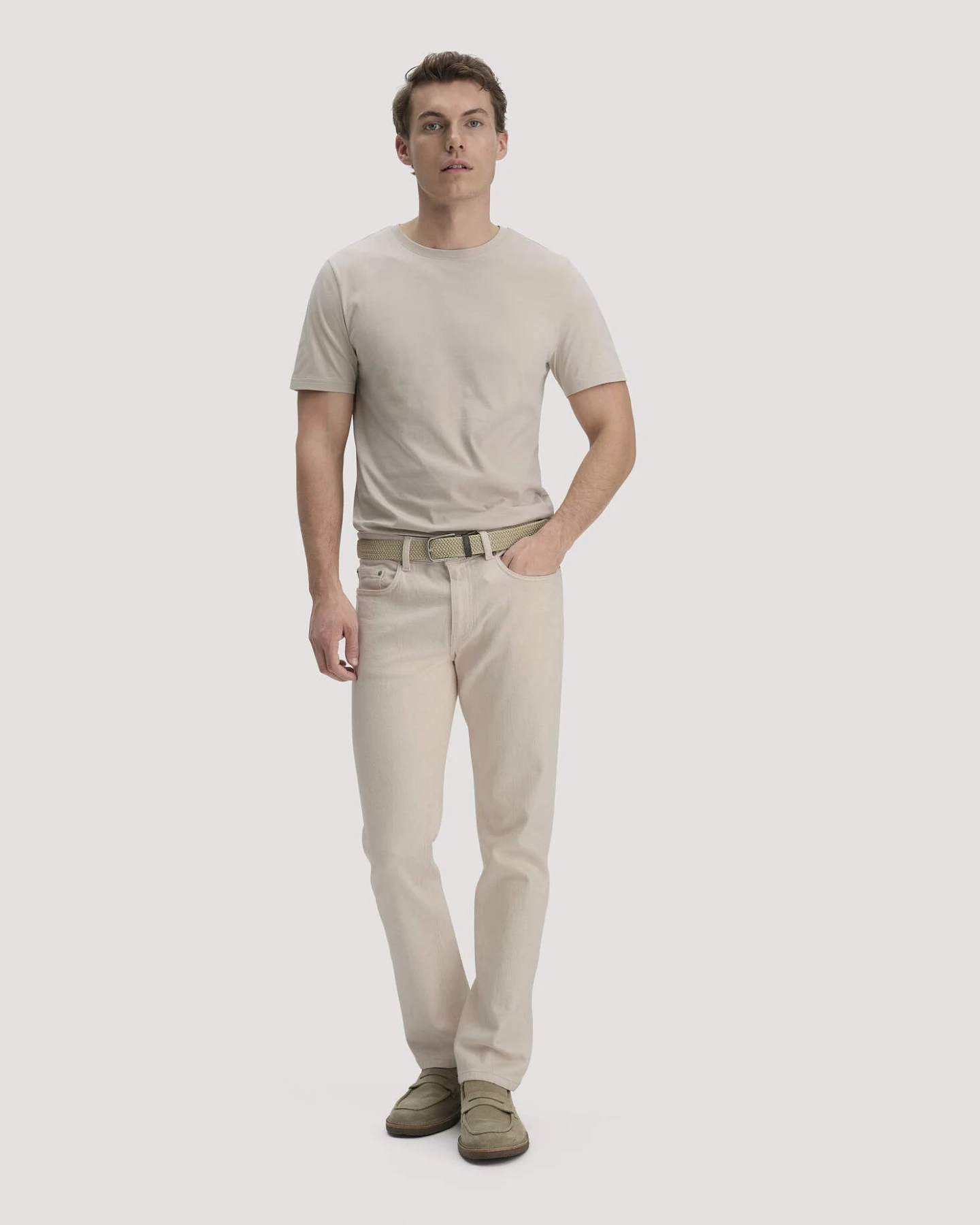 hessnatur Herren T-Shirt Regular aus Regenerative Organic Cotton (ROC) - beige - Größe 48 – Ansicht 2