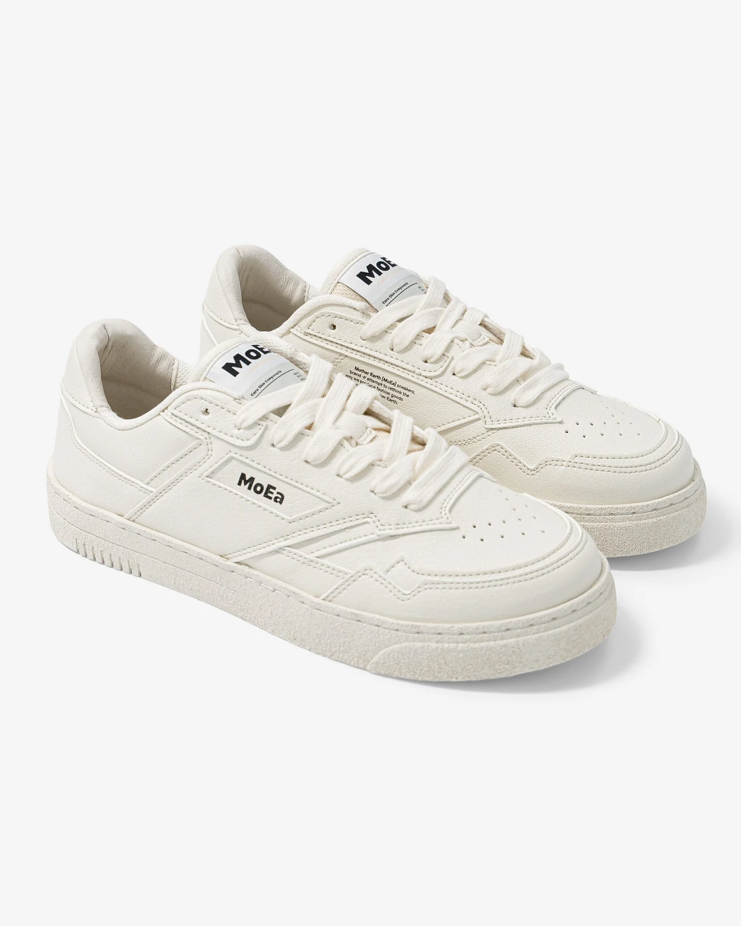 MoEa Herren vegan Sneaker Gen9 Genarbtes Korn Reines Weiß – Ansicht 2