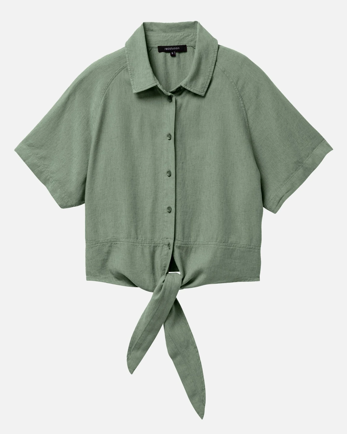 Recolution Damen vegan Bluse Ocra Khaki – Ansicht 2