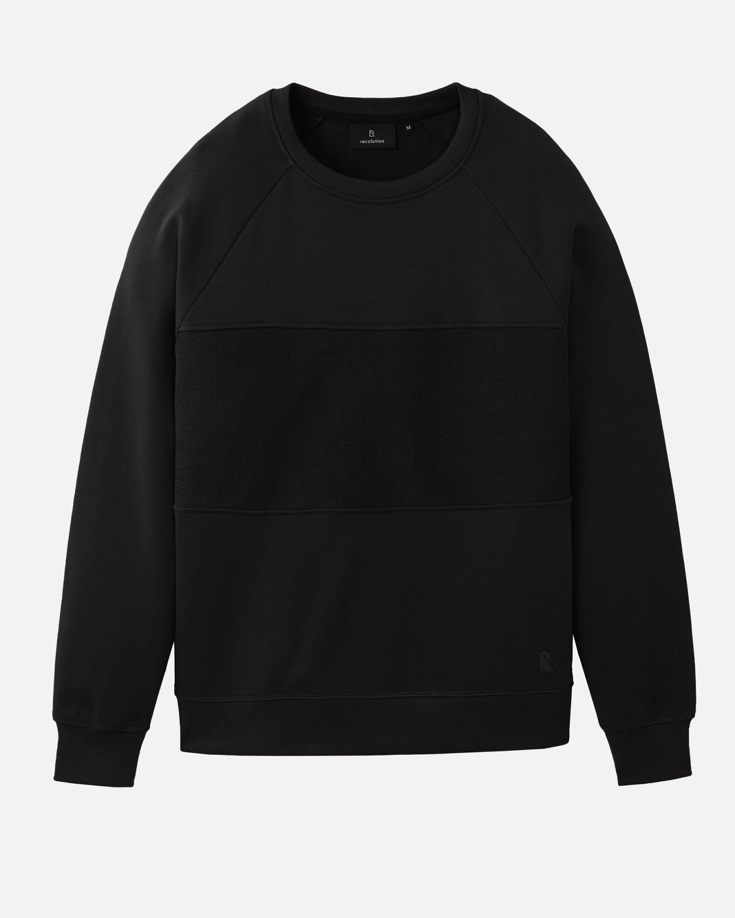 Recolution Herren vegan Sweatshirt Chervil Schwarz – Ansicht 2