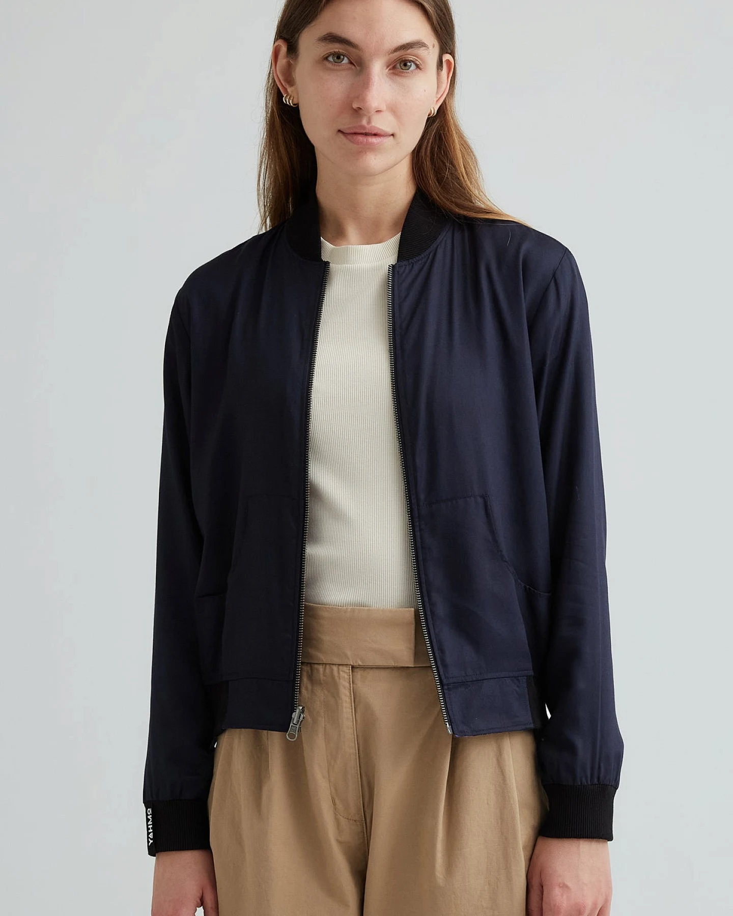 Yahmo Damen vegan Jacke Bomber Reversible Ruth Moka/Navy – Ansicht 2