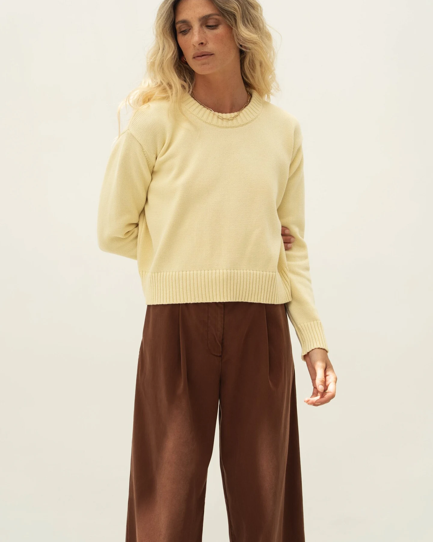 Näz Damen vegan Pullover Claudia Gelb – Ansicht 2