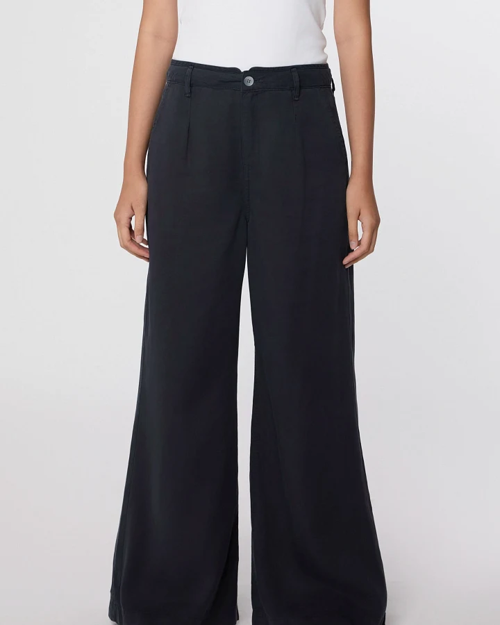 Dawn Damen vegan Hose Blaze Mit Superweitem Bein Dunkelblau