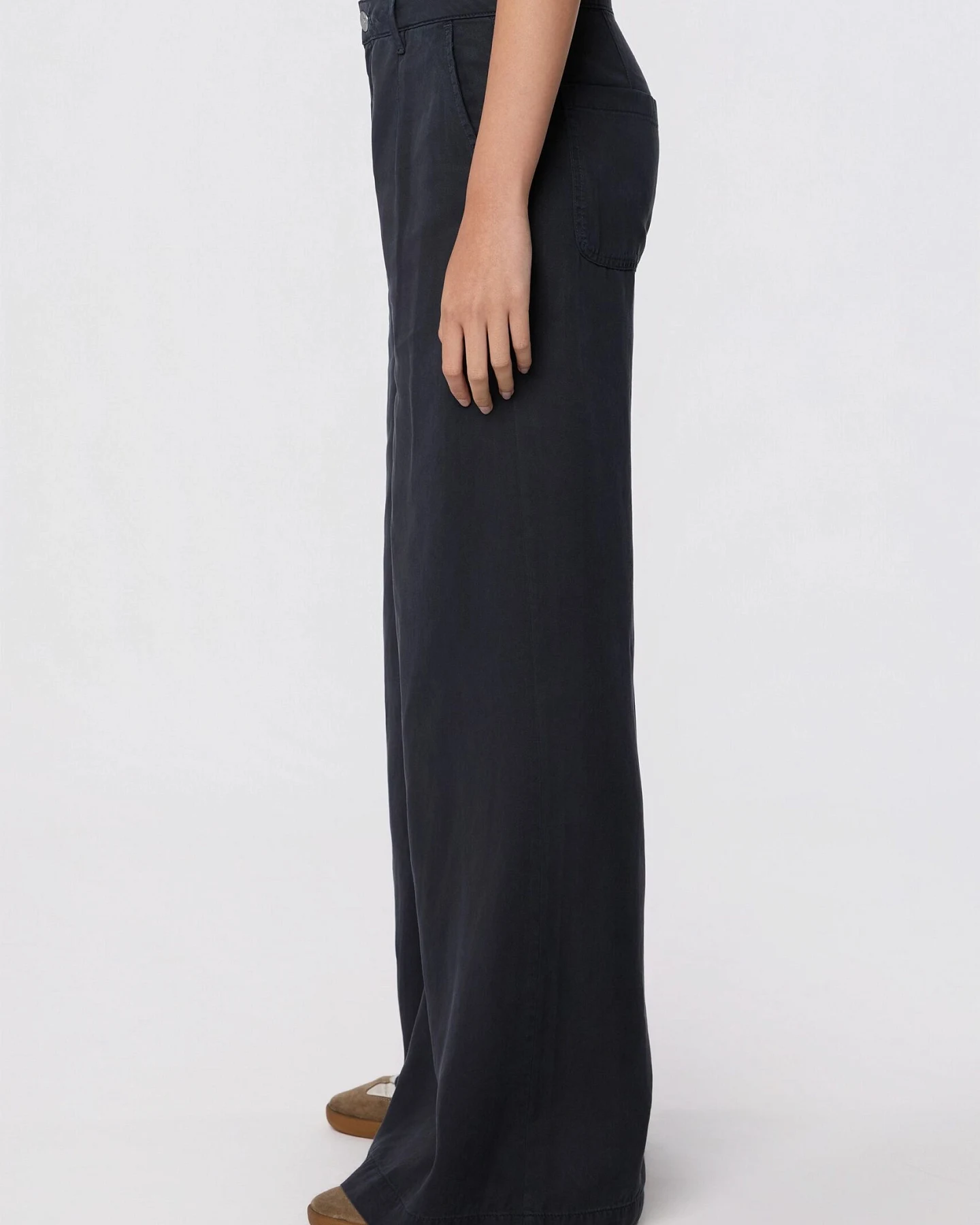 Dawn Damen vegan Hose Blaze Mit Superweitem Bein Dunkelblau – Ansicht 2