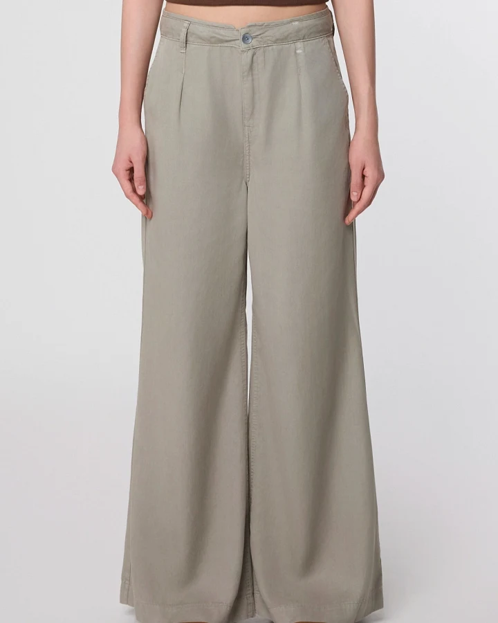 Dawn Damen vegan Hose Blaze Mit Superweitem Bein Rock Oliv