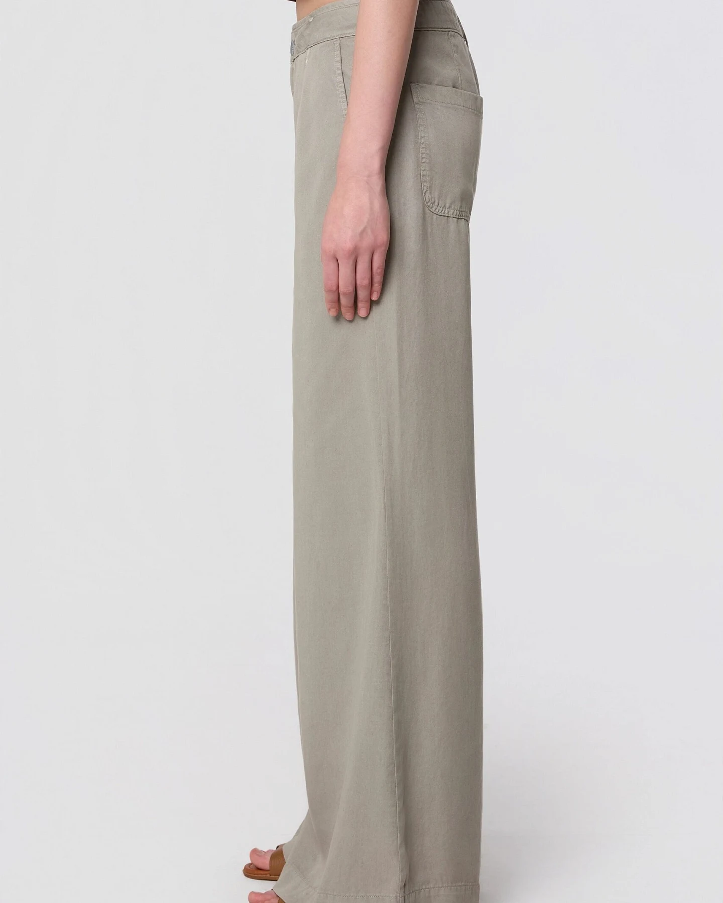 Dawn Damen vegan Hose Blaze Mit Superweitem Bein Rock Oliv – Ansicht 2