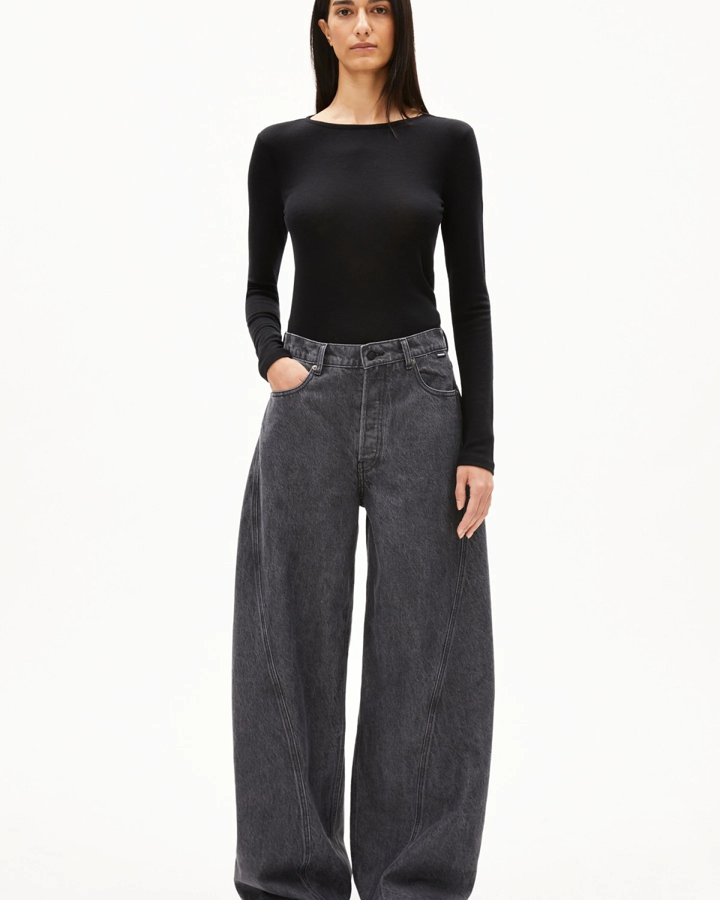 Jeans Aalthea Mid Waist Barrel Corno – Ansicht 4