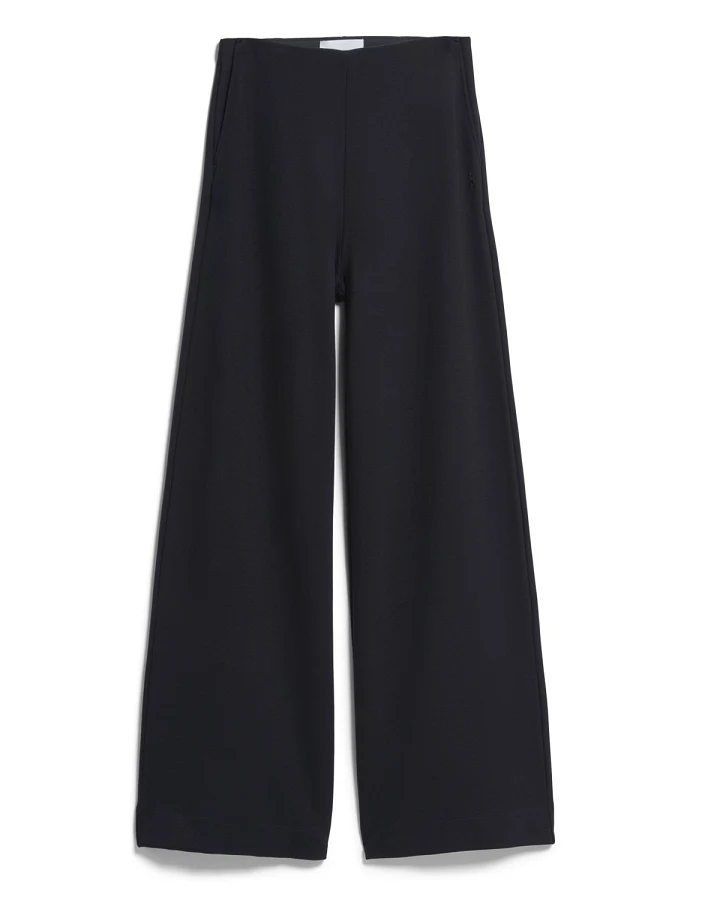 Hose Basic Jersey Wide Leg Schwarz