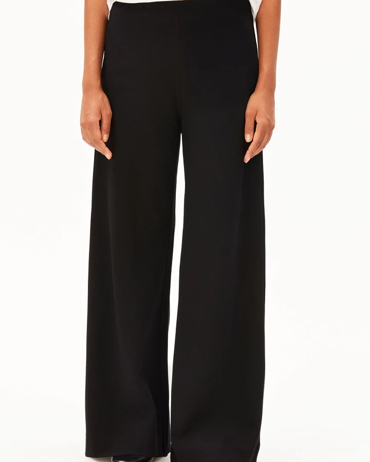 Hose Basic Jersey Wide Leg Schwarz
