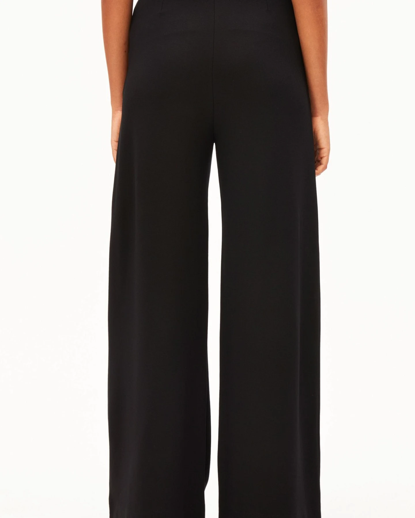 Hose Basic Jersey Wide Leg Schwarz – Ansicht 2
