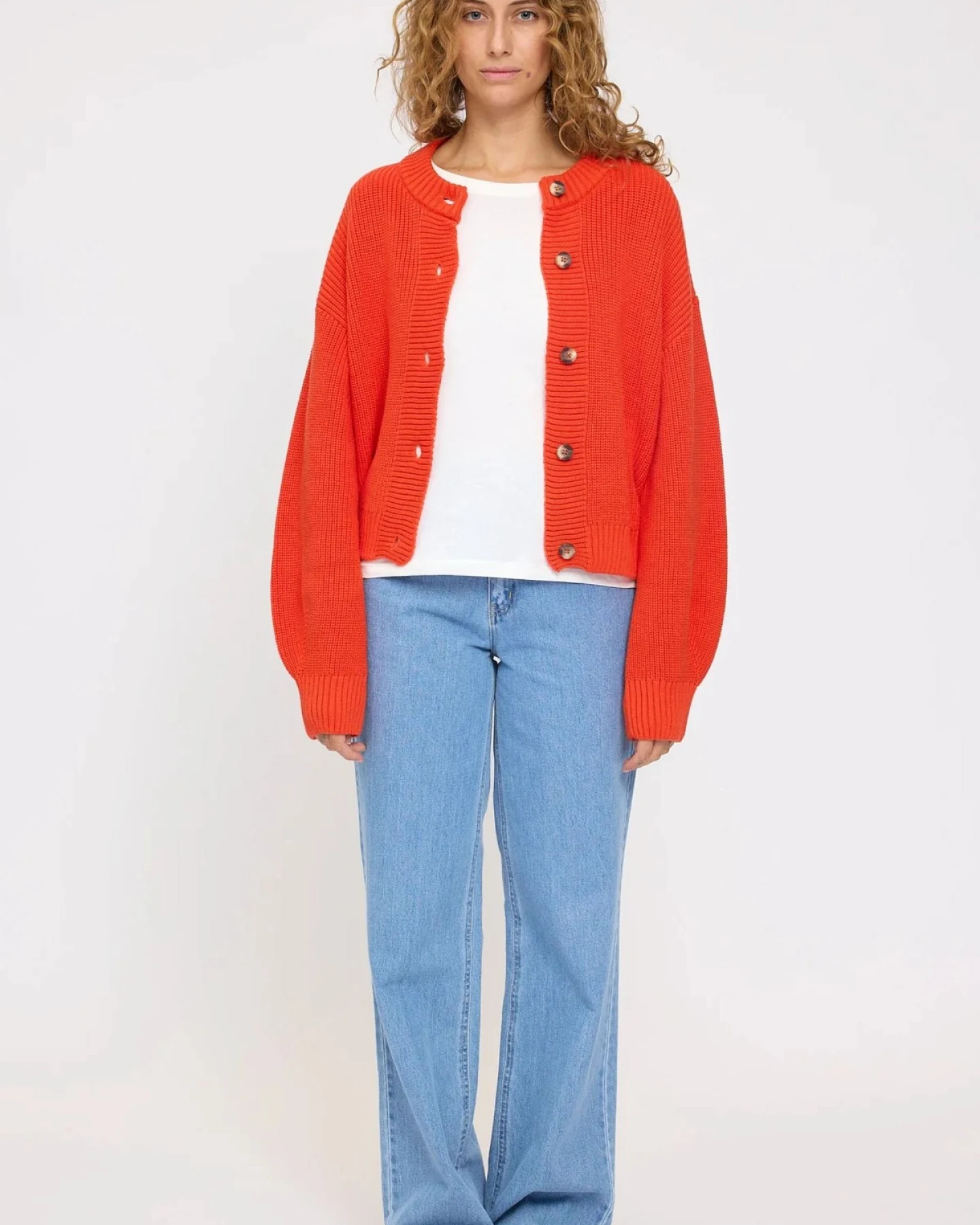 Strickjacke Chunky Knit Rot – Ansicht 2