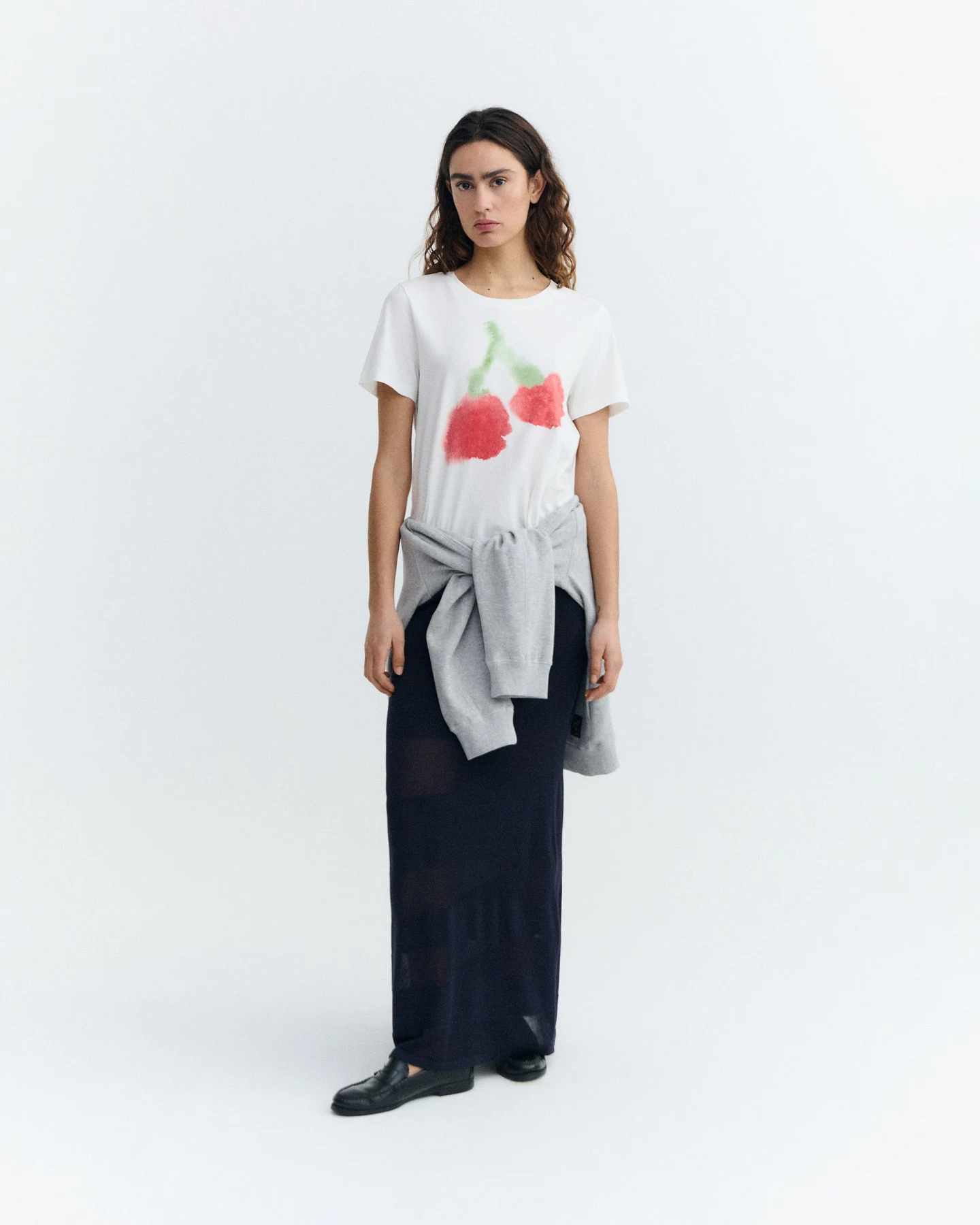 Thinking MU Damen vegan T-Shirt Blurry Cherry Ida Weiß – Ansicht 2