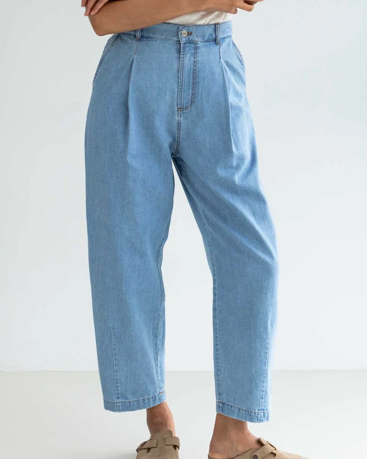 TWOTHIRDS Damen vegan Jeans Haruku Denim Hellblau