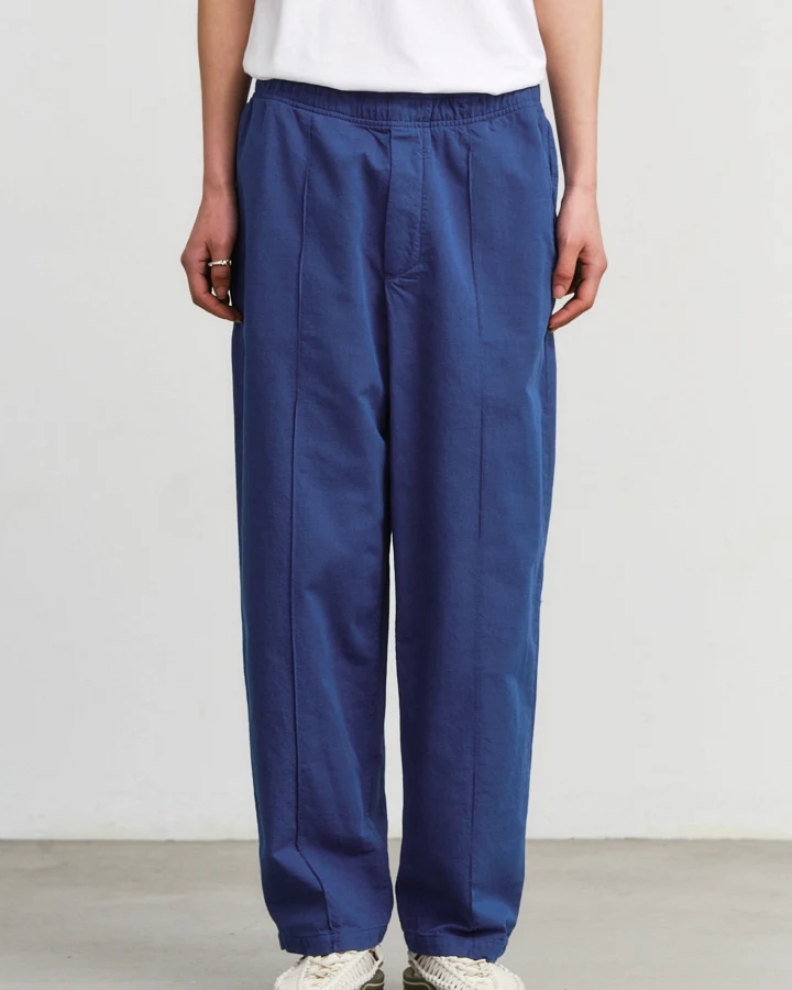 Rotholz Damen vegan Hose Weit Gefaltet Blau