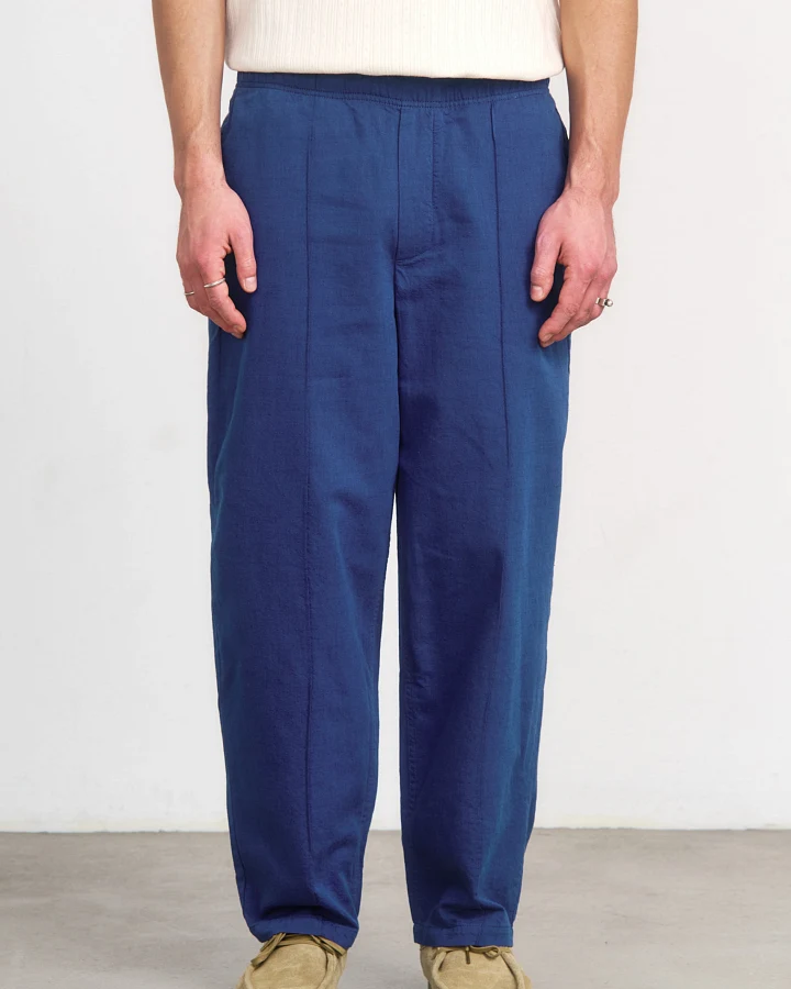 Rotholz Herren vegan Hose Weit Gefaltet Blau