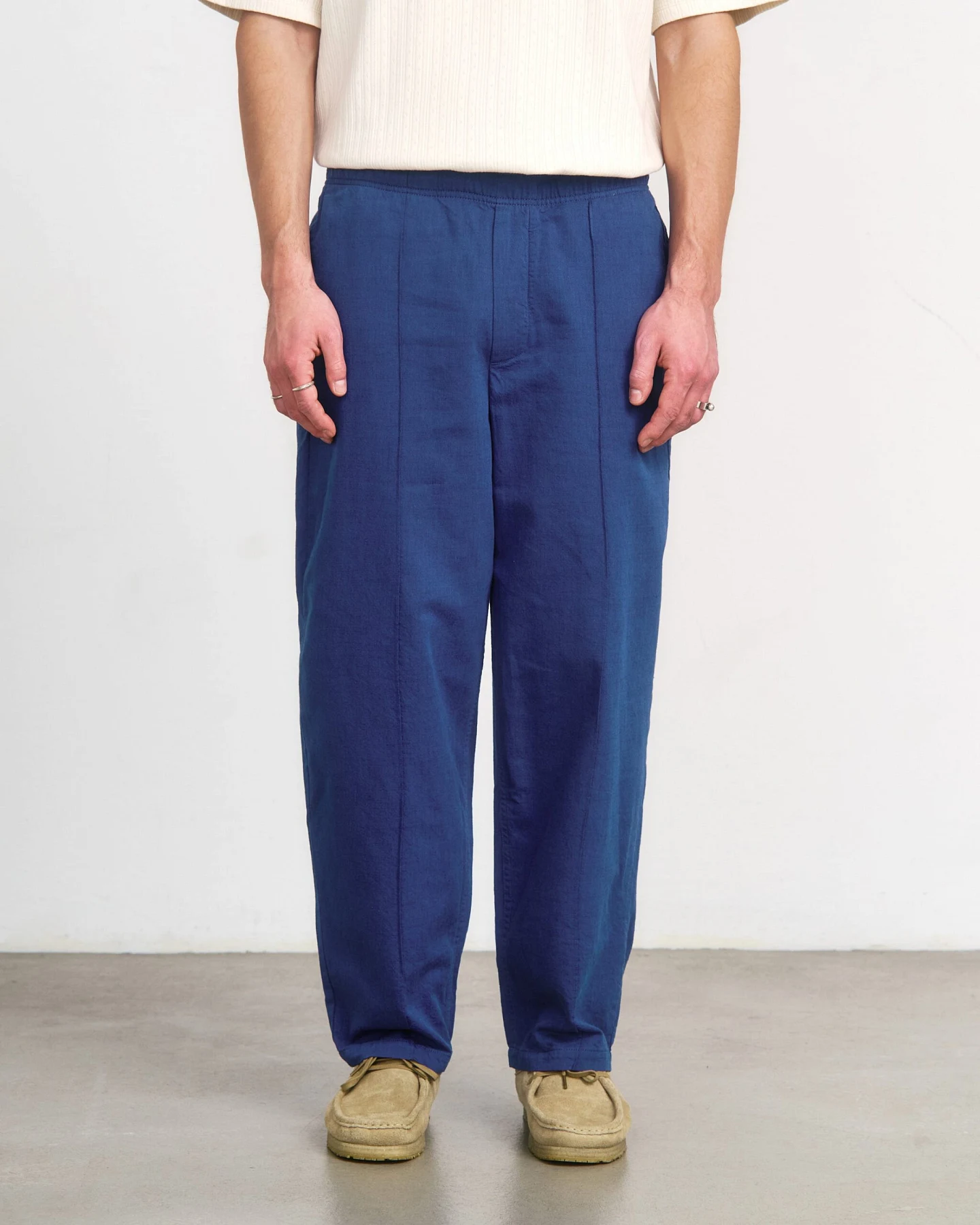Rotholz Herren vegan Hose Weit Gefaltet Blau – Ansicht 2