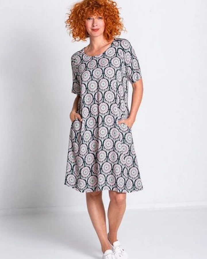 Heidekönigin Viskose Kleid kurzarm