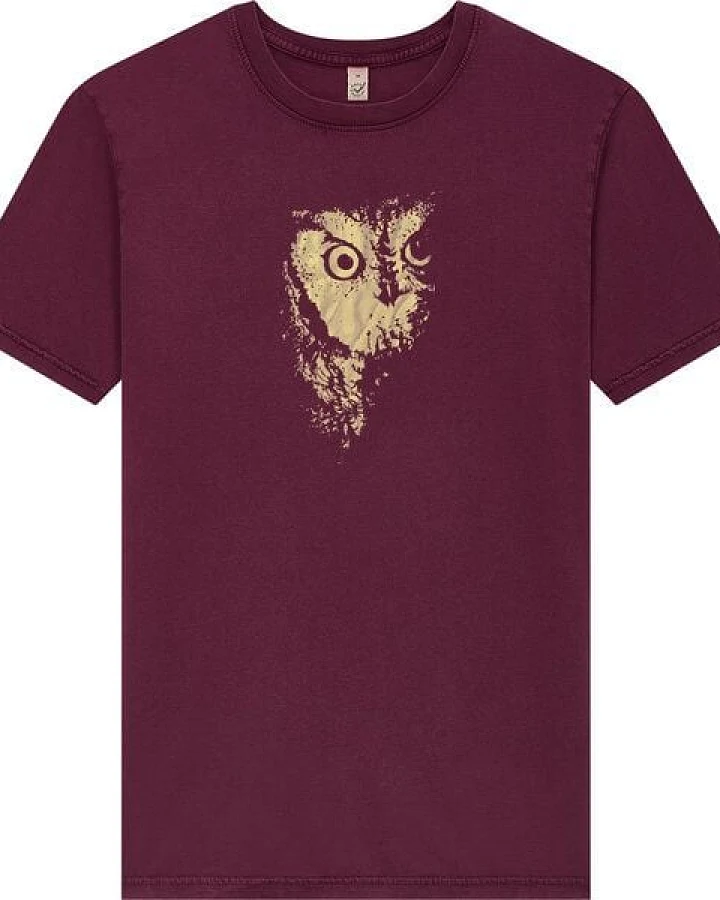 ilovemixtapes Eule Siebdruck Unisex T-Shirt Stone washed burgundy red