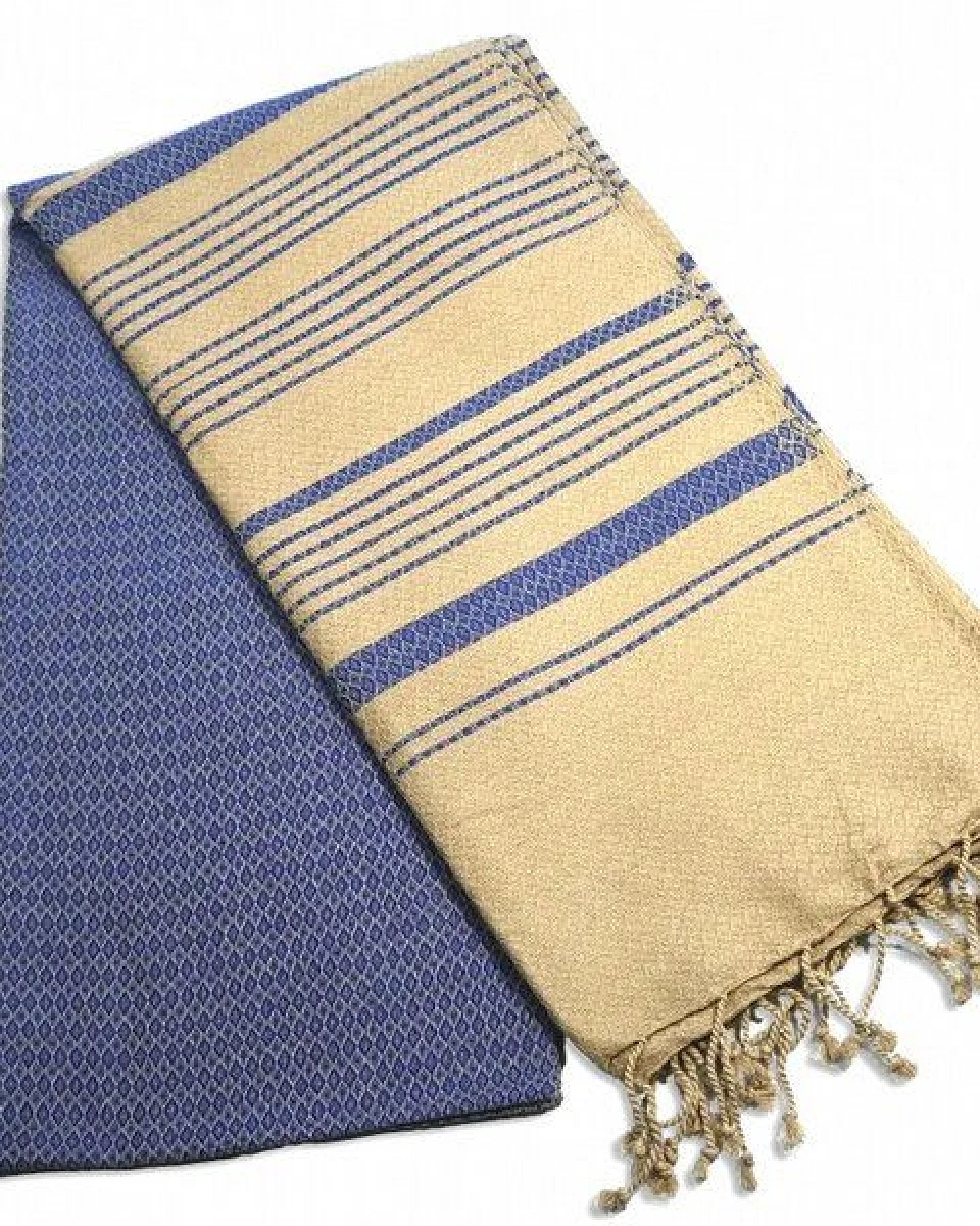 Karawan authentic Hamamtuch Fouta "sand" aus Biobaumwolle, 100 × 200 cm – Ansicht 2