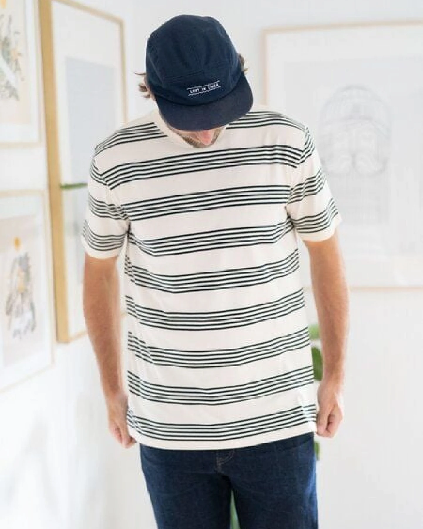 FUXBAU FF Männer Streifenshirt - creme navy – Ansicht 3