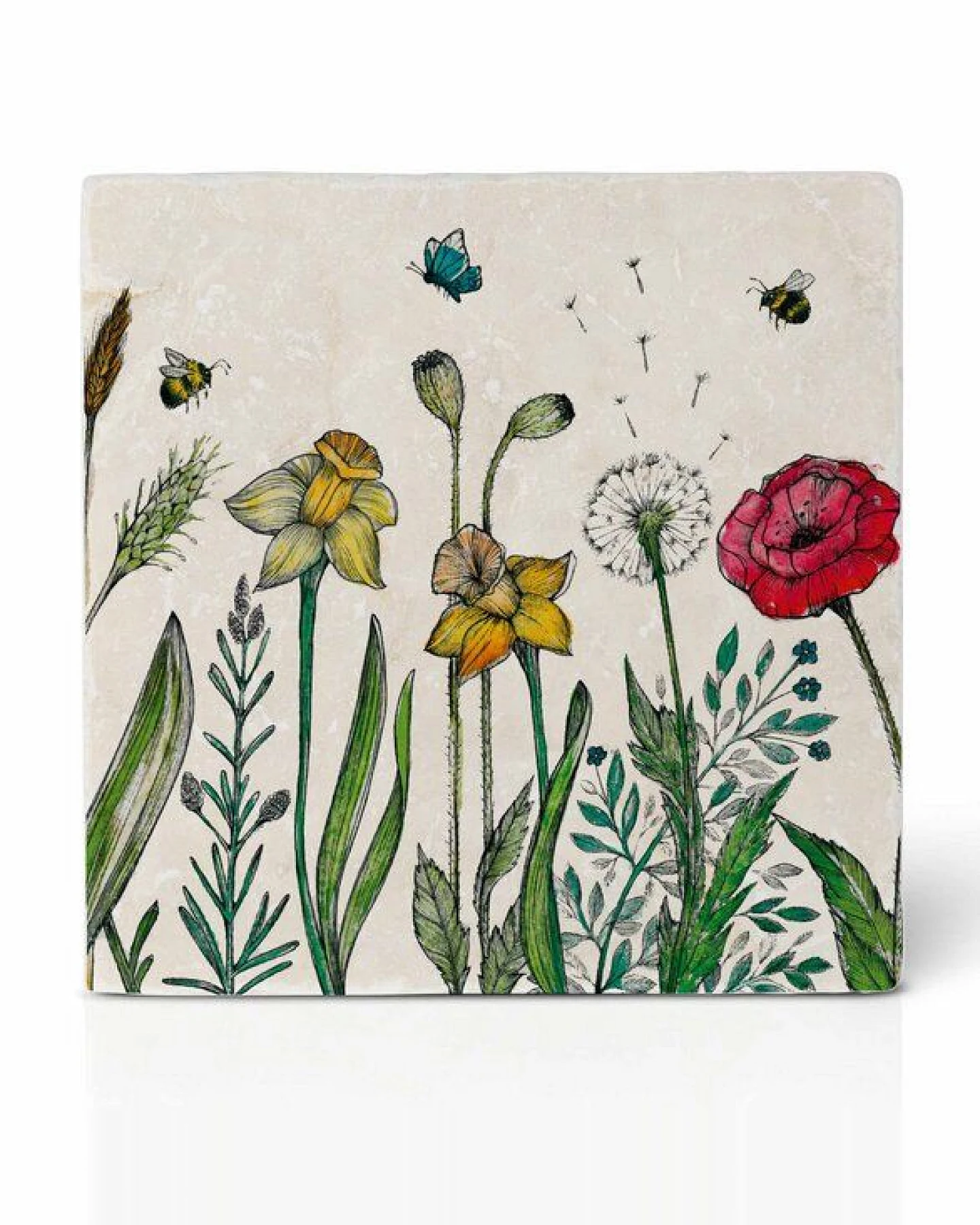 Fliesenuntersetzer 3er Set »Bienen & Blümchen« von LIGARTI – Ansicht 3