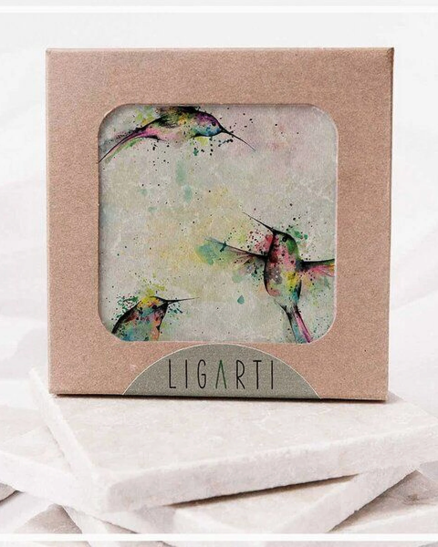 Fliesenuntersetzer »3 Kolibris« von LIGARTI – Ansicht 2
