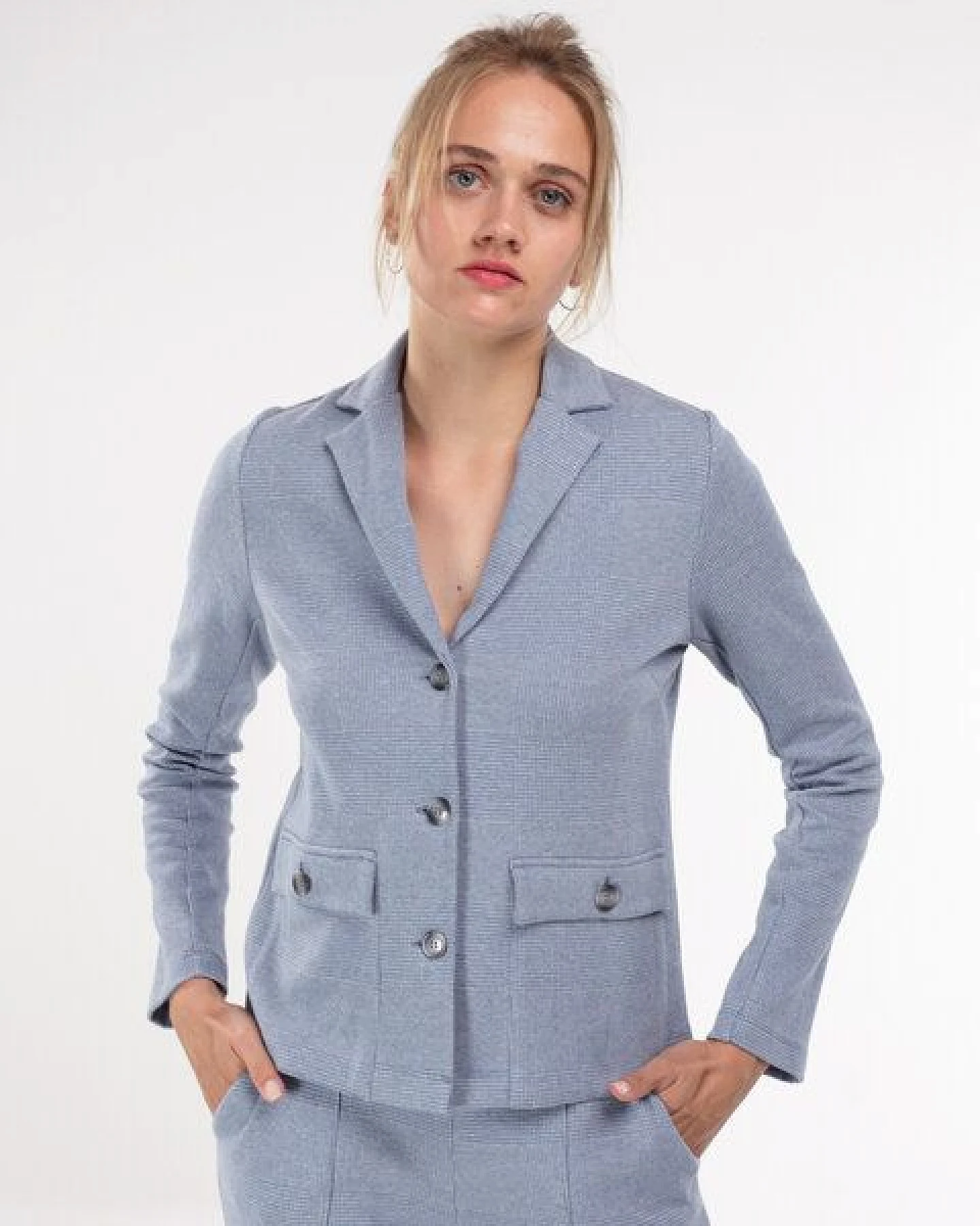 Alma & Lovis Karo-Blazerjacke in leichter Jersey-Jacquard-Qualität – Ansicht 4