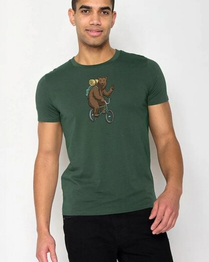 GREENBOMB Animal Bear Bike 2 Guide - Sportliches T-Shirt aus Bio-Baumwolle / hochwertiger Print / GOTS / Fair & Vegan