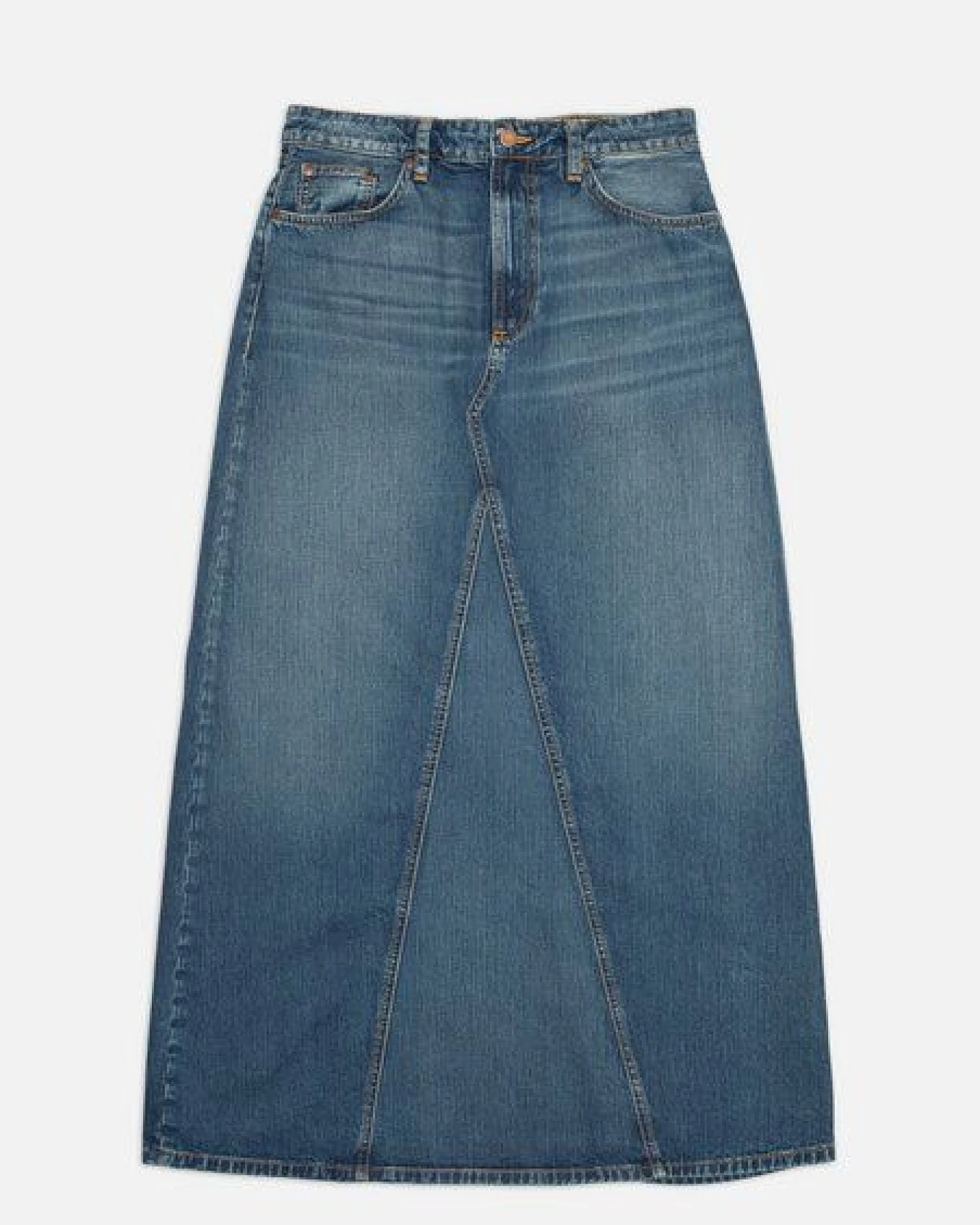 Nudie Jeans Tanja Skirt Orange Painter – Ansicht 3