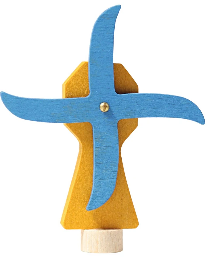 Produktseite: Grimms Windmühle Steckfigur aus Lindenholz, bunt lasiert Höhe 10 cm