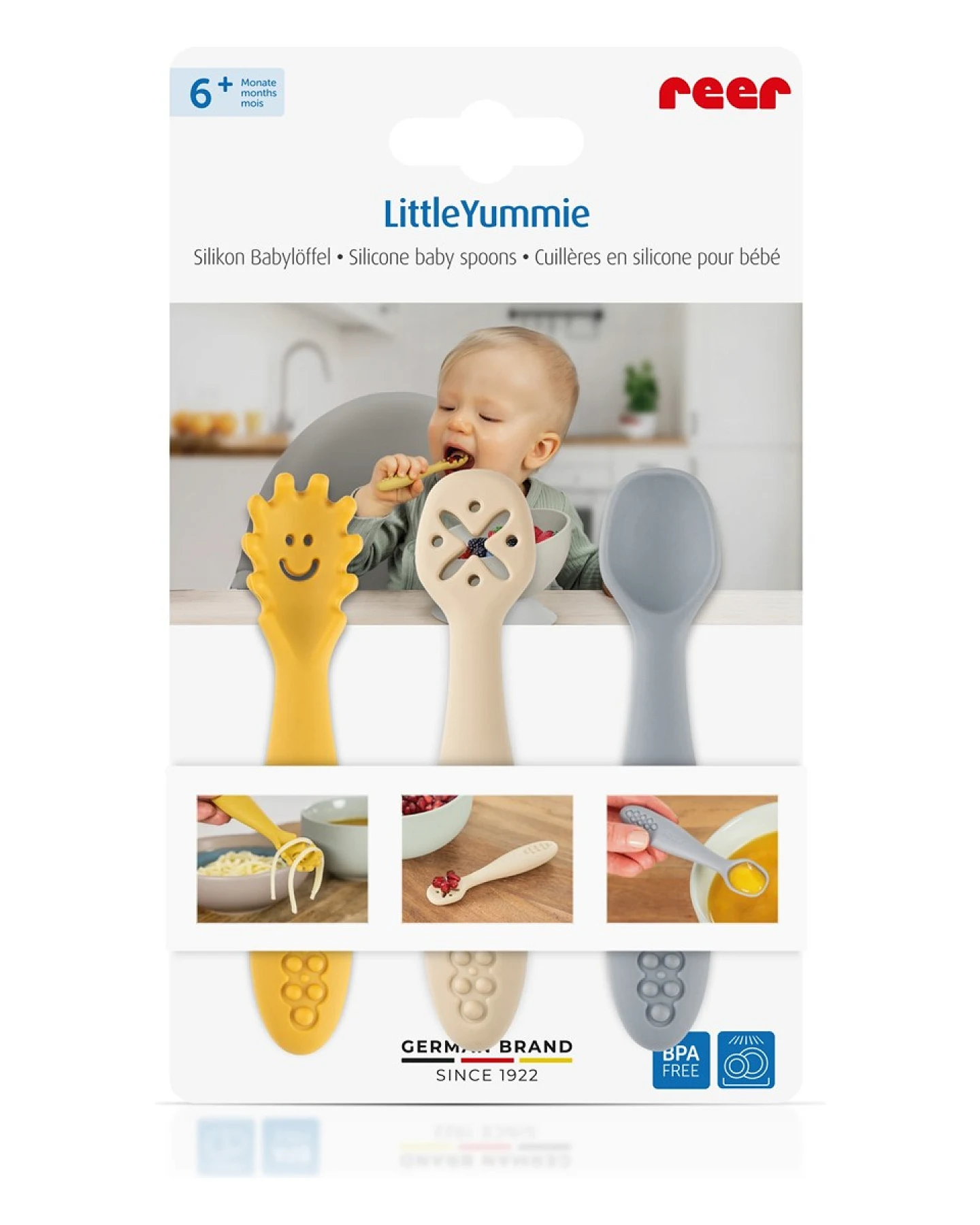 Reer Little Yummie Silikon Babylöffel ca. 17x10x1,5 cm – Ansicht 2