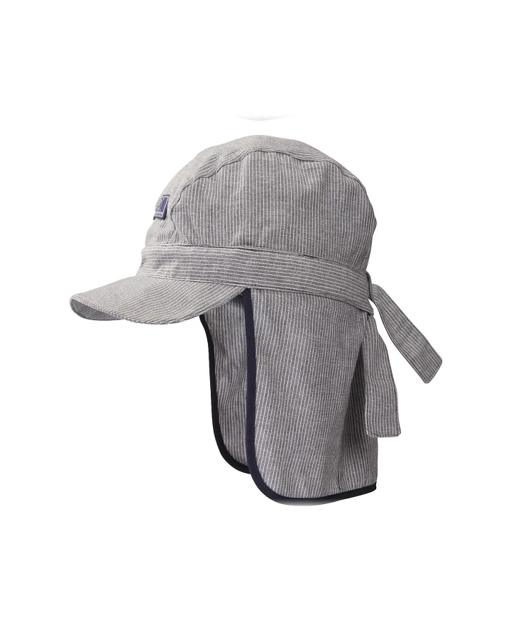 Pickapooh Baby und Kinder Sommerhut mit Nackenschutz grau-gestreift Gr.48