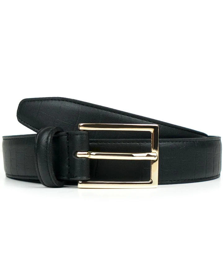 Will's Vegan Store Herren vegan Gürtel Luxus 3cm Schwarz