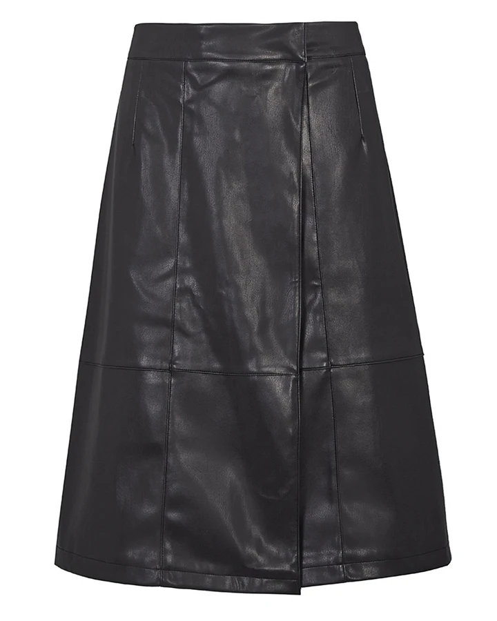 Will's Vegan Store Damen vegan Sweep-Lederrock Schwarz