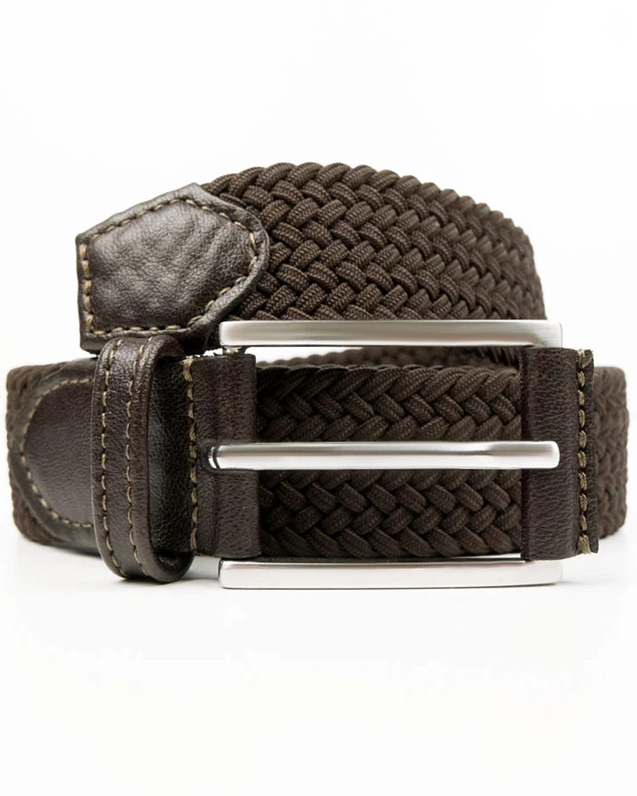 Will's Vegan Store Herren vegan Gewebter Gürtel 3,5 Cm Dunkelbraun