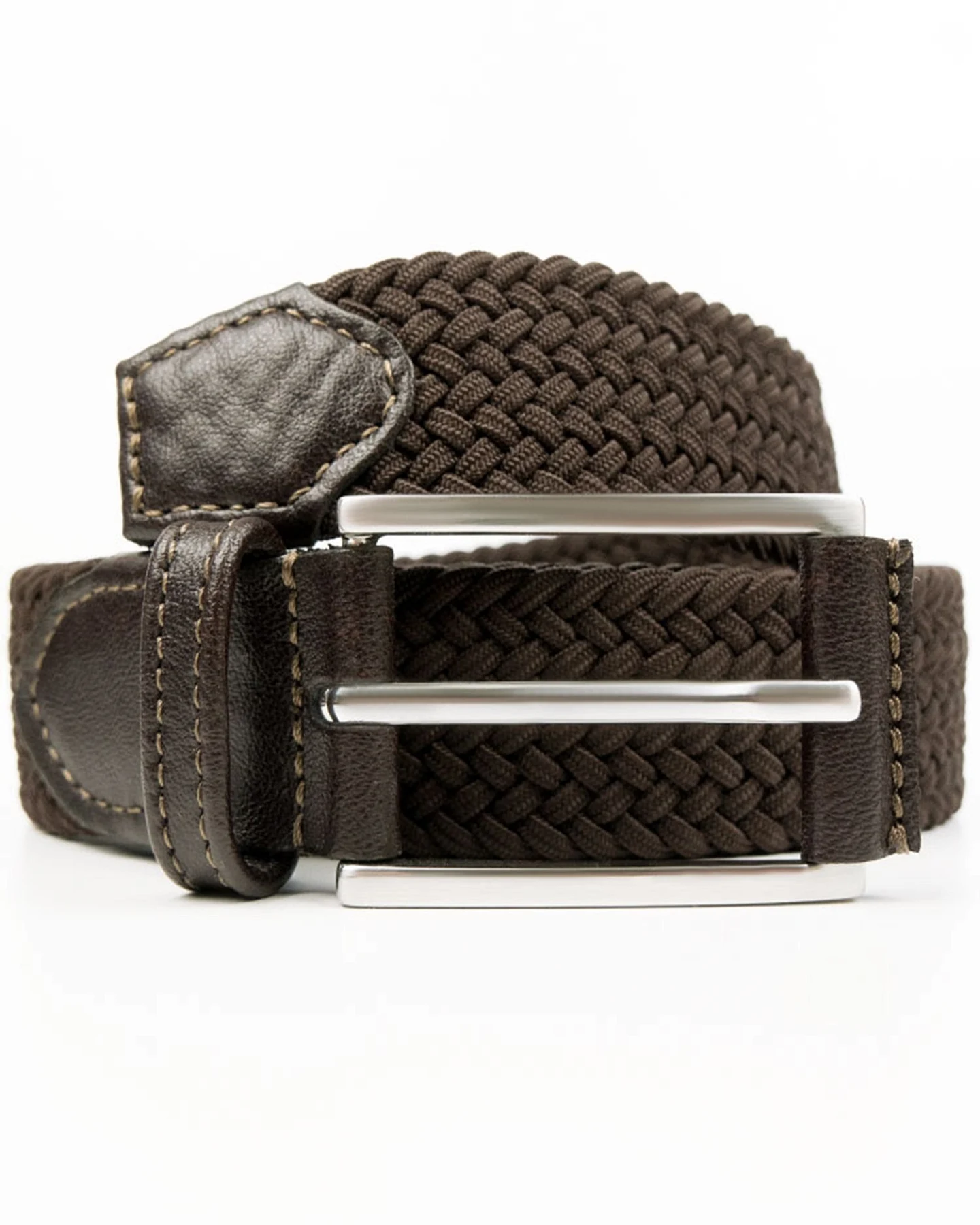 Will's Vegan Store Herren vegan Gewebter Gürtel 3,5 Cm Dunkelbraun – Ansicht 2