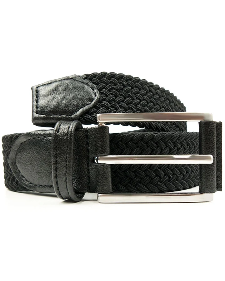 Will's Vegan Store Herren vegan Gewebter Gürtel 3,5 Cm Schwarz
