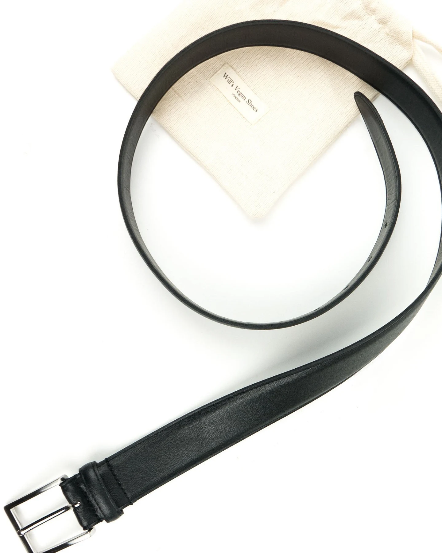 Will's Vegan Store Herren vegan Gürtel Classic 3,5 Cm Schwarz – Ansicht 2
